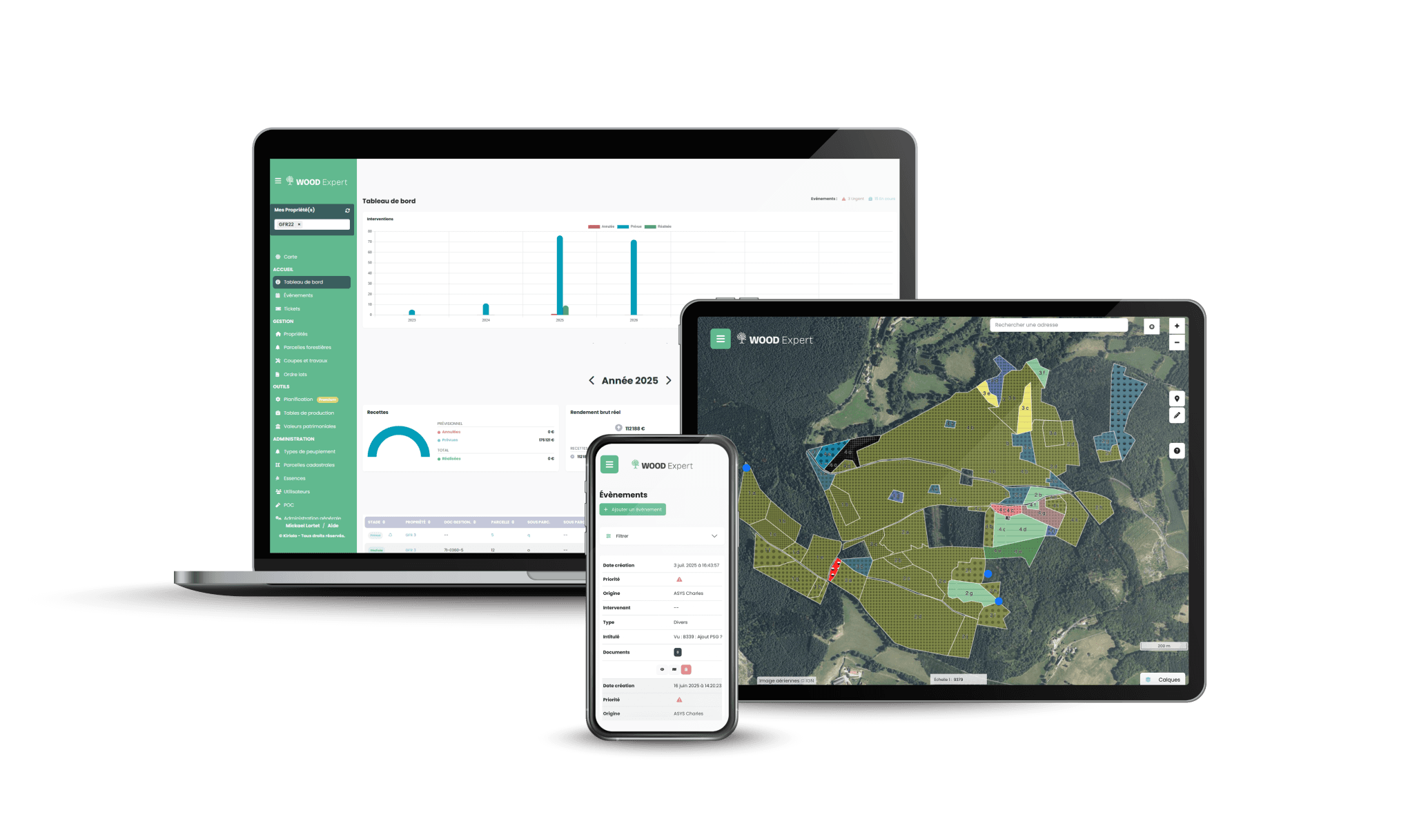 Illustration d'une capture d'écran de la plateforme Wood Expert
